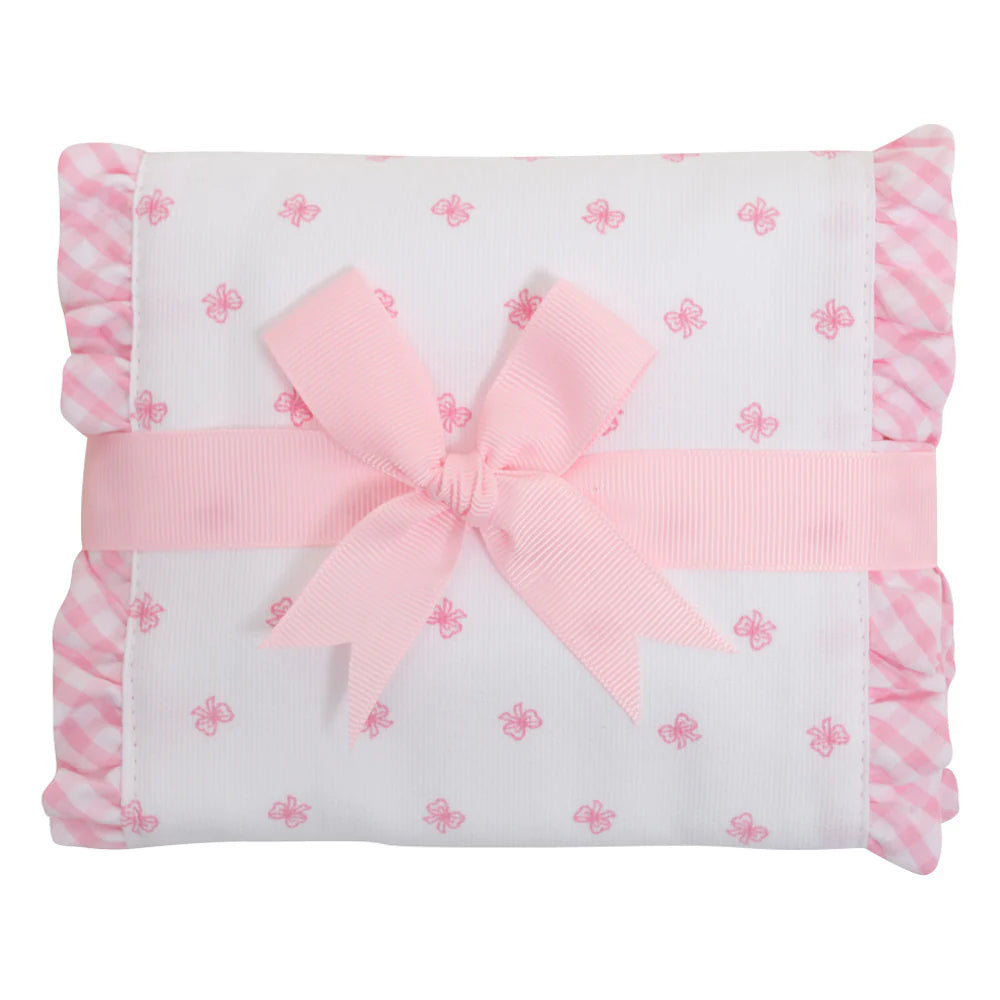 Fancy Pink Bow Burp Cloth