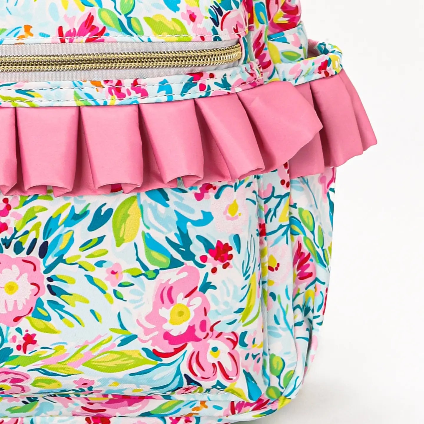 Pink Flower Kids Ruffle Backpack