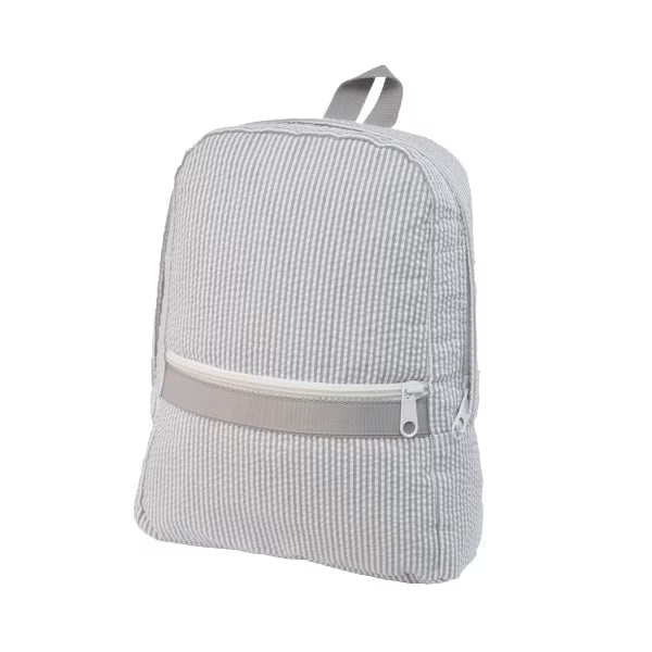 Gray Seersucker Backpack