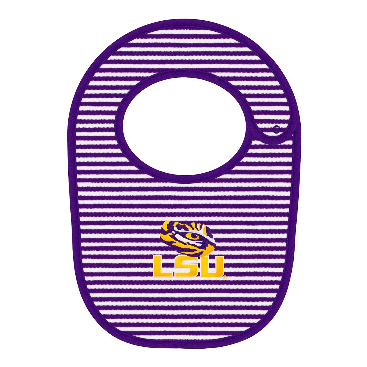 LSU Tigers Newborn Striped Bib in Purple