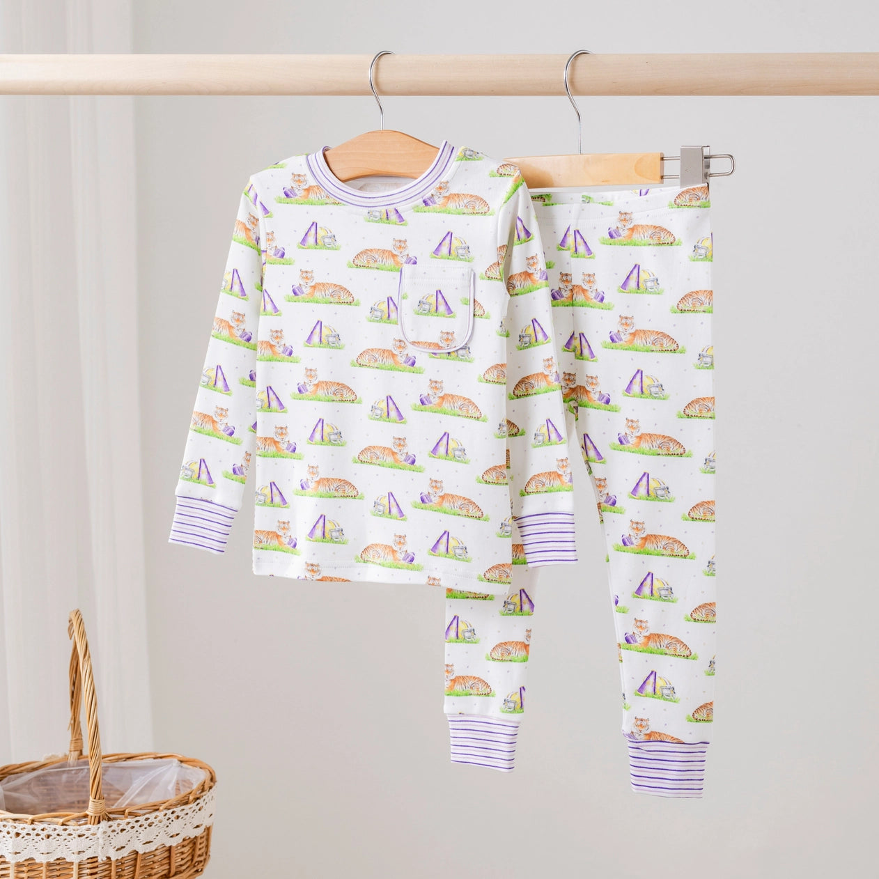 Mascot Mania in Louisiana LSU Organic Cotton Kids Pajamas