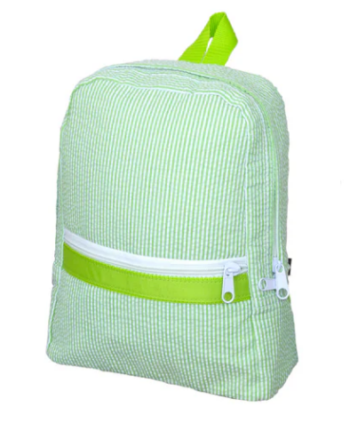 Lime Seersucker Backpack