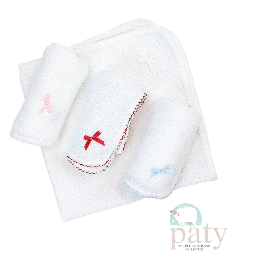 Paty Receiving/Swaddle Blanket With Bow