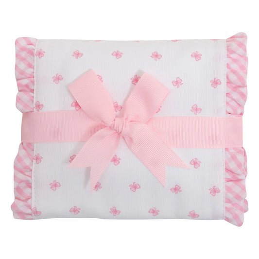Fancy Pink Bow Burp Cloth