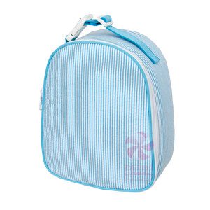 Aqua Seersucker Gumdrop Lunchbox