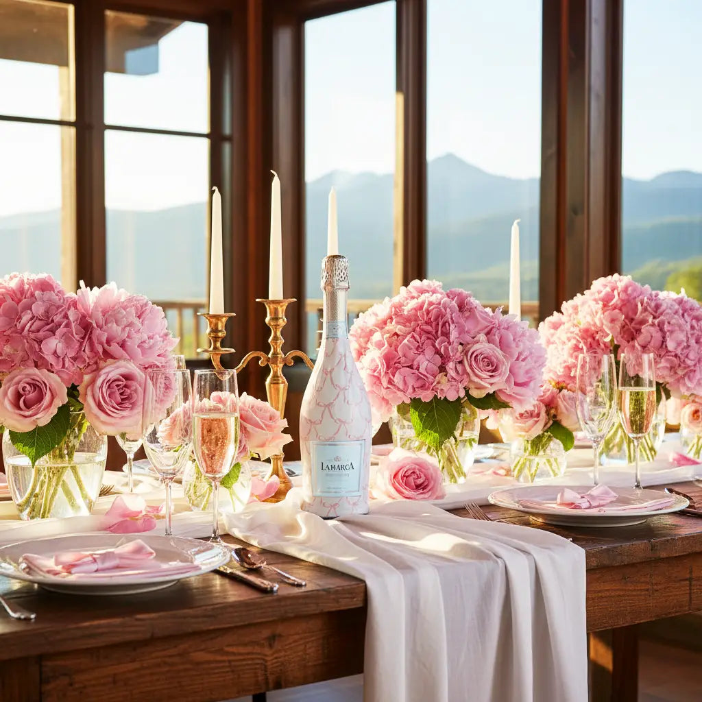 Beau Bottles Grandmillenial Pink Bows- Prosecco Collection