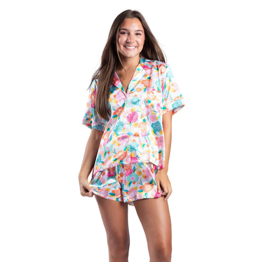 Amanda Blu In Full Bloom Satin Pajama Short Set