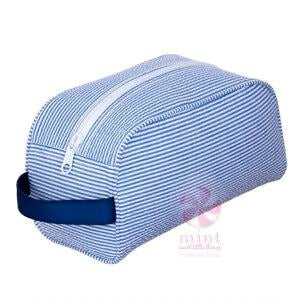 Navy Seersucker Traveler Bag