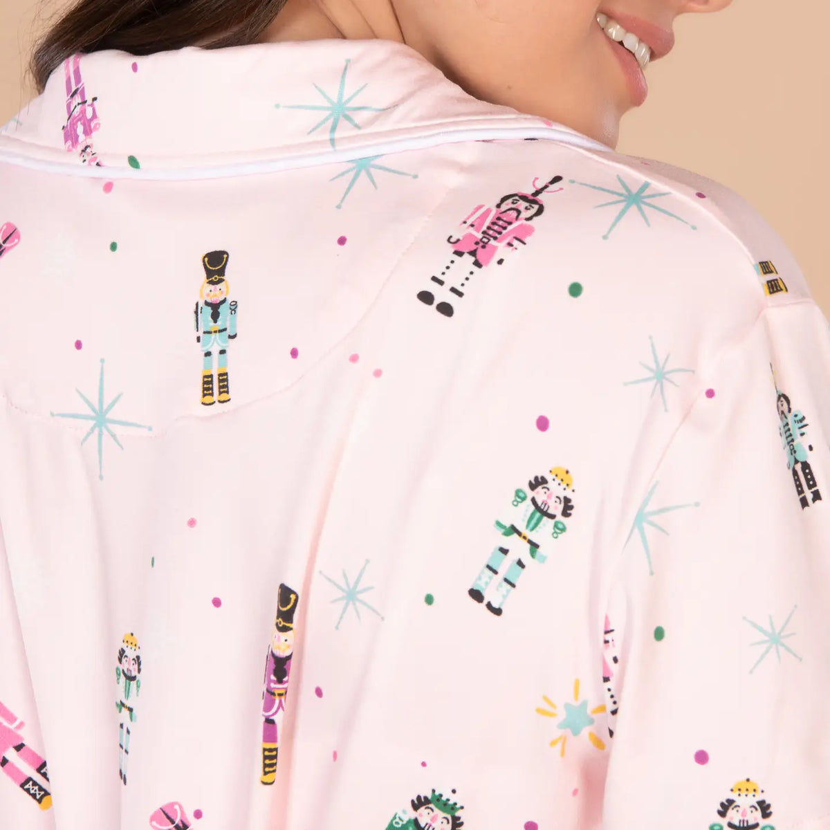 Nutcracker Parade Pajama Top | Pink Christmas Pj