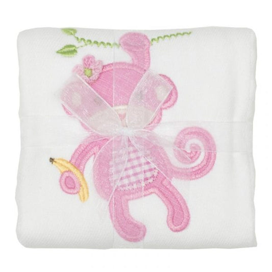 Pink Monkey Burp Cloth