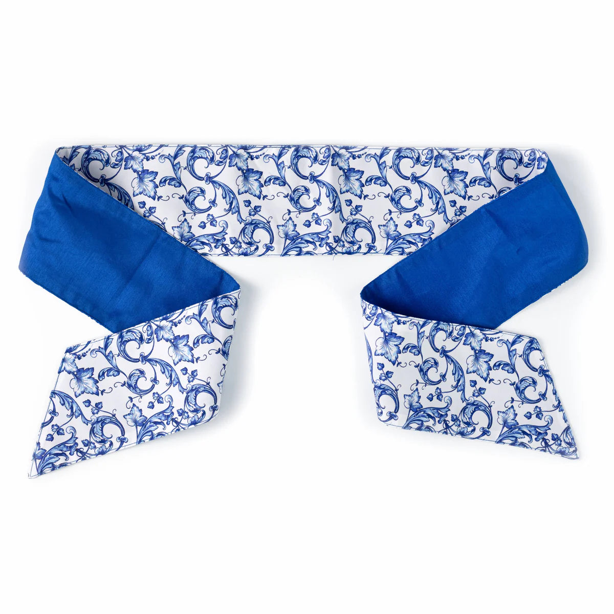 Poplin Wreath Sash: Blue & White Scroll Chinoiserie