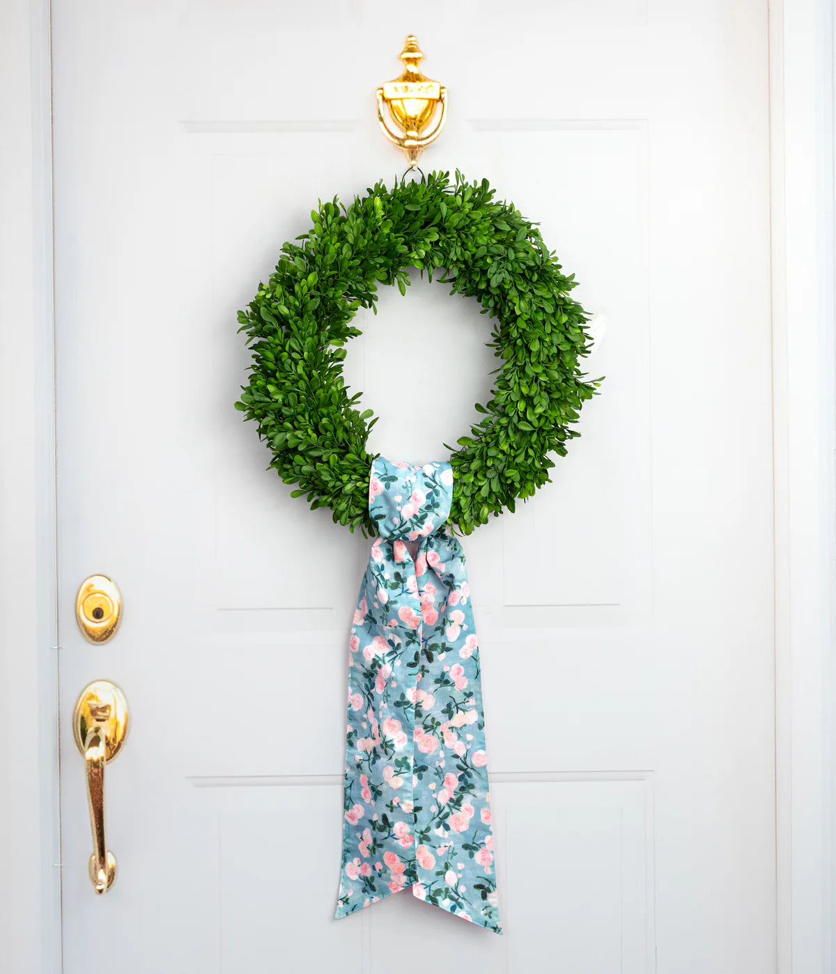 Poplin Wreath Sash: Watercolor Roses & Pink Dupioni