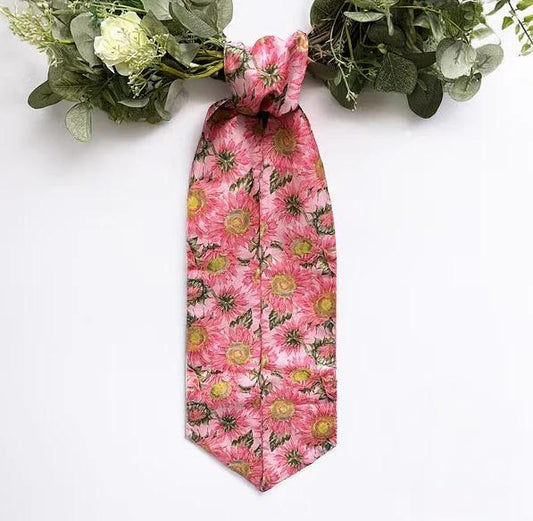 Satin Wreath Sash: Pink Sunflower