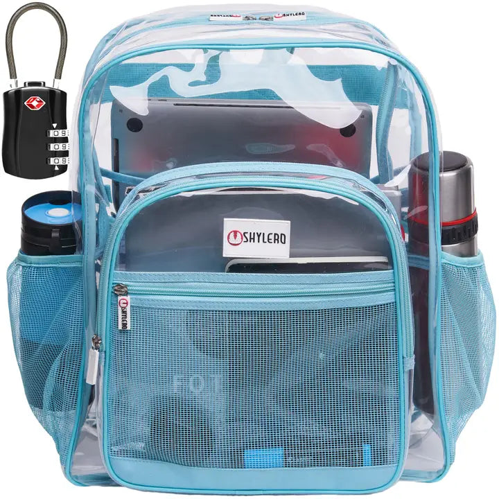 Turquoise Rhino Clear Backpack