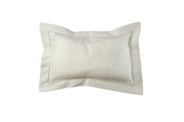 White Hemstitched Pillow Sham with Swiss Dots - Assorted Colors