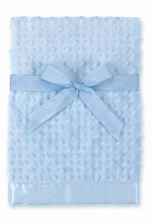 Baby Blue Minky Dot Blanket