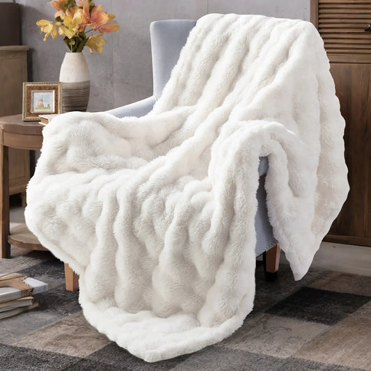 Polar Bear Plush Throw Blanket