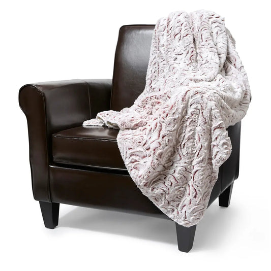 Dusty Rose Plush Throw Blanket