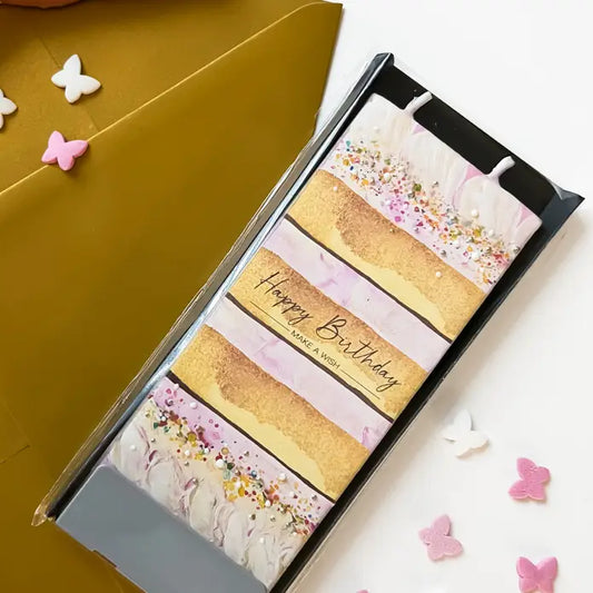 Flat Handmade Candle - Happy Birthday