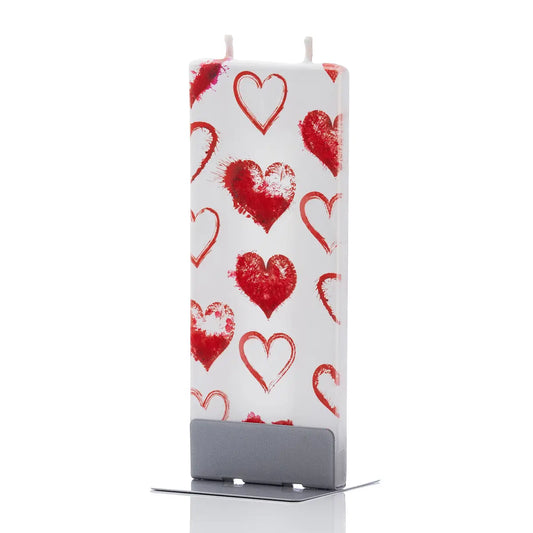 Flat Handmade Candle - Hearts