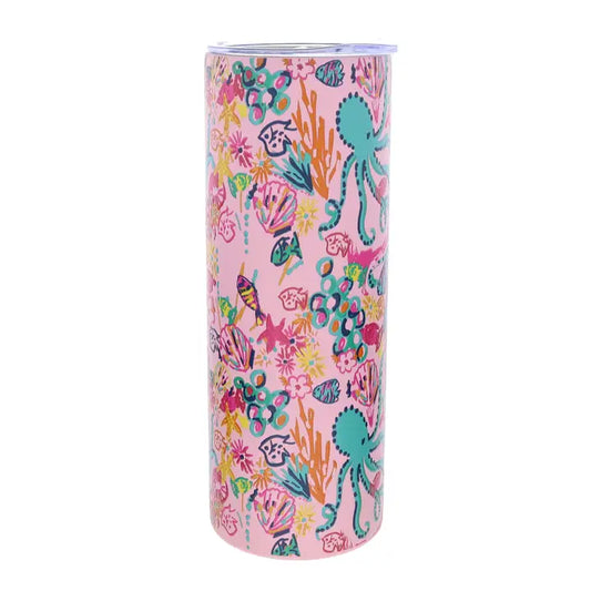 Ocean Jungle 20 oz. Skinny Tumbler with Lid & Straw