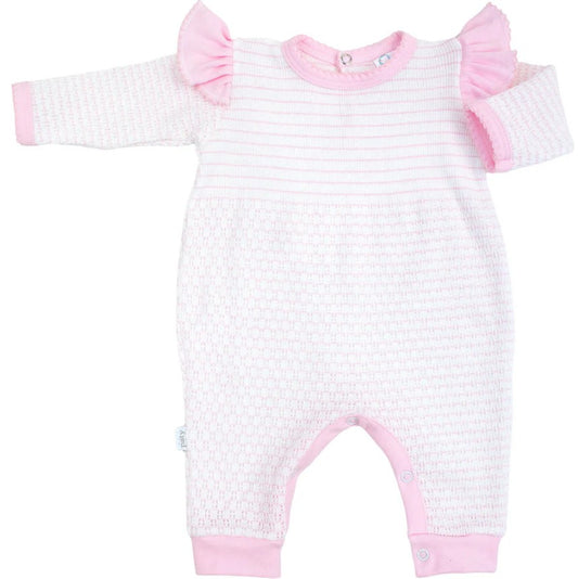 Paty Pink Angel Sleeve Romper With Pima Trim