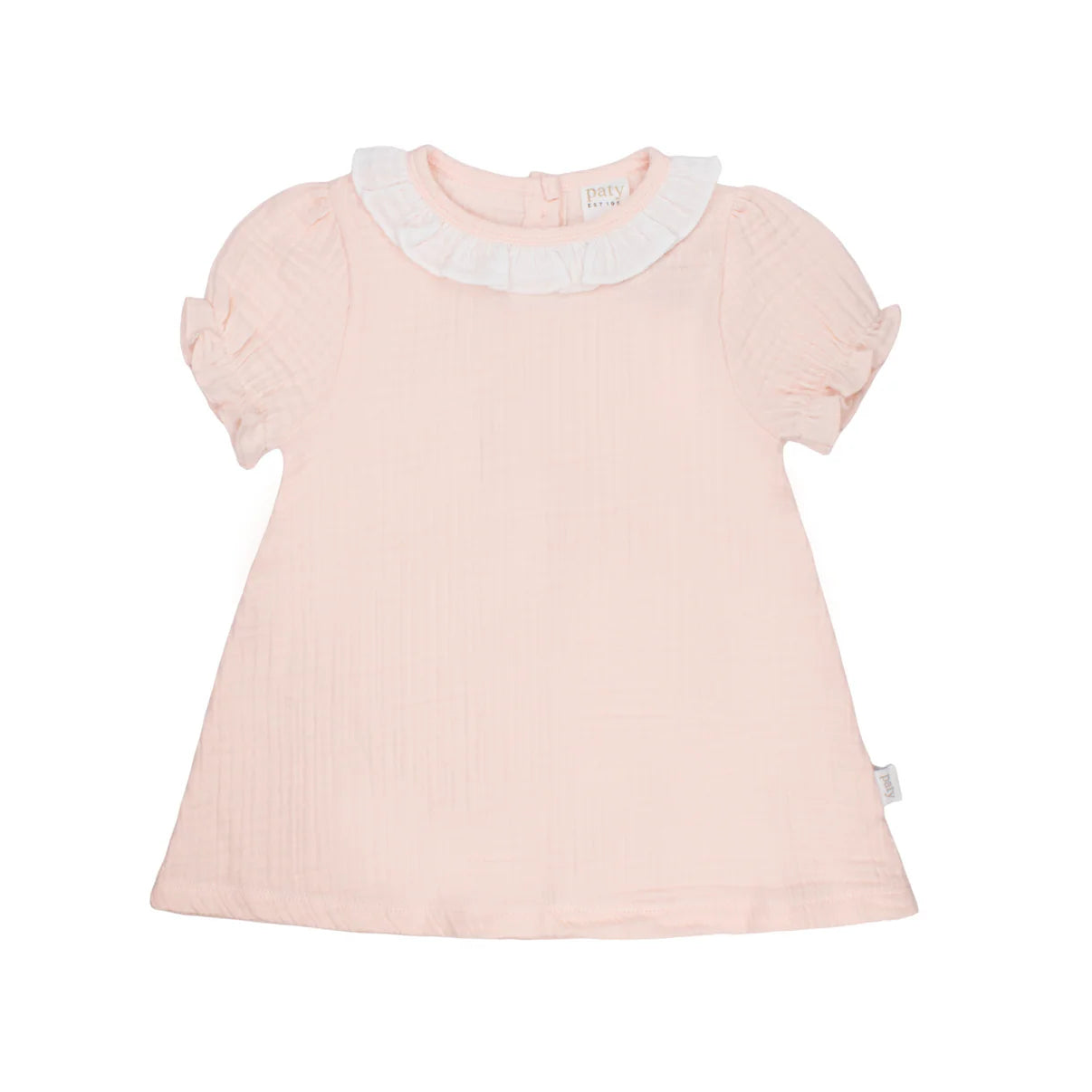 Paty Organic Cotton Muslin Dress with Ruffle Collar