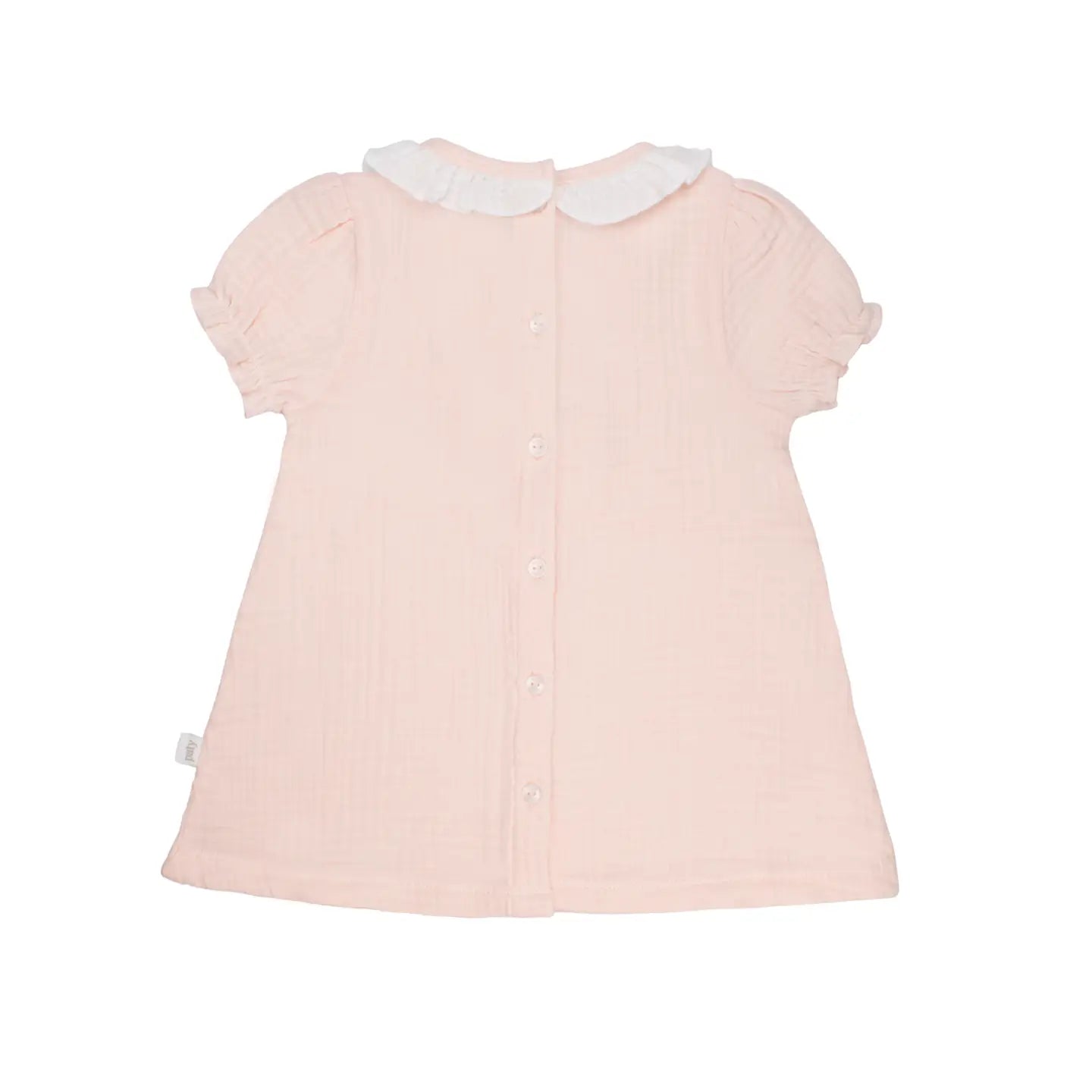 Paty Organic Cotton Muslin Dress with Ruffle Collar