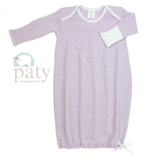 Paty Striped Lap Shoulder Gown