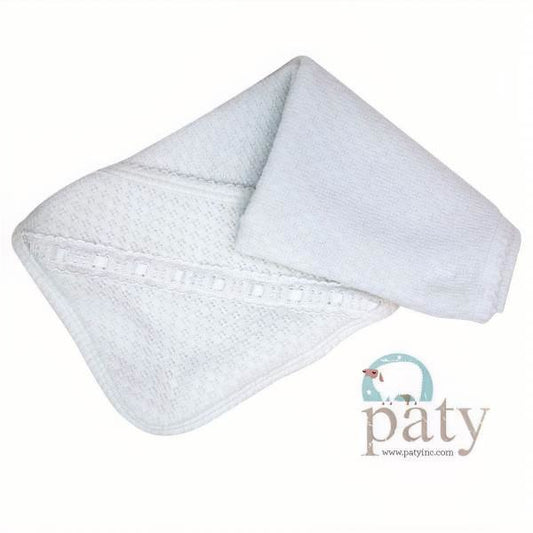 White Paty Blanket With Trim