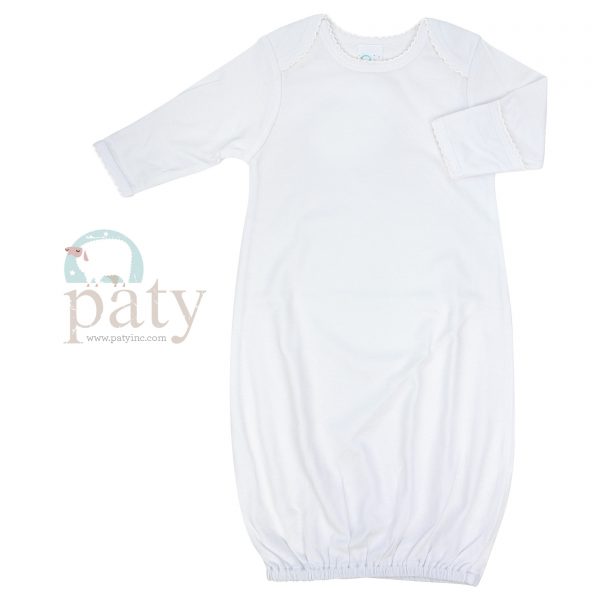 Paty White Overlap Shoulder Gown