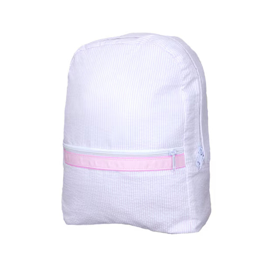 Pink Seersucker Backpack