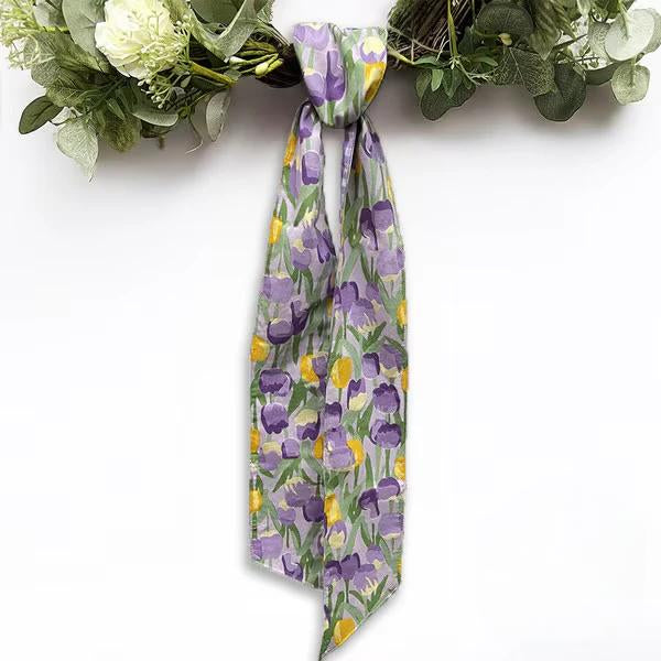 Poplin Wreath Sash: Yellow & Lavender Watercolor