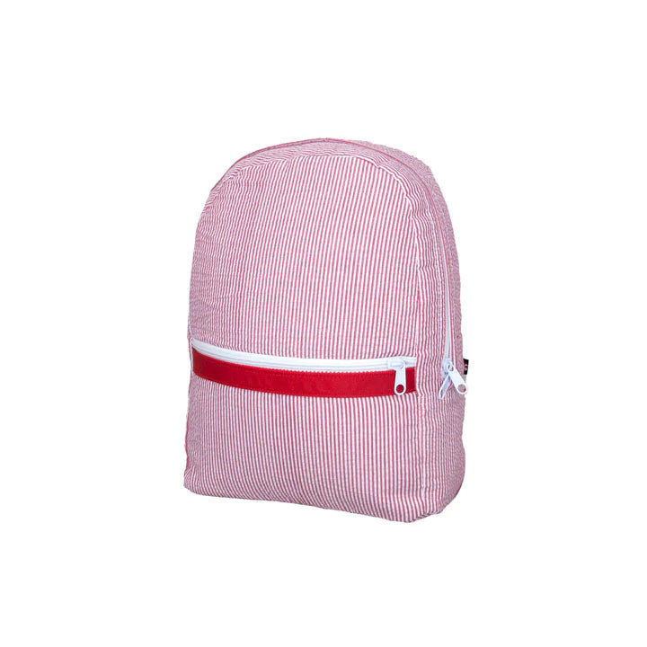 Red Seersucker Small Backpack
