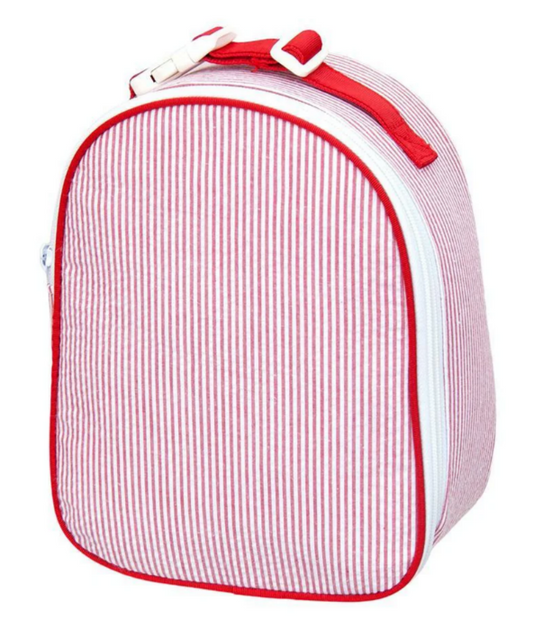 Red Seersucker Gumdrop Lunchbox