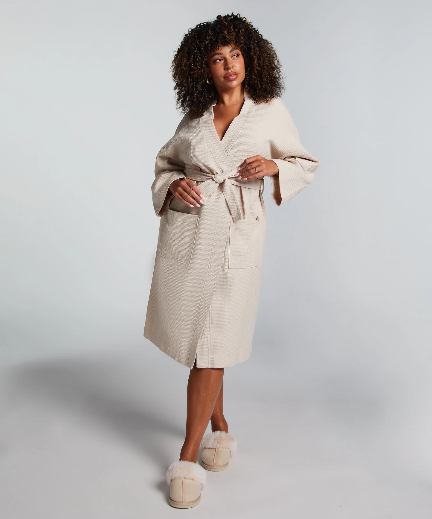 Waffle Bathrobe - Kimono Style - Assorted Colors