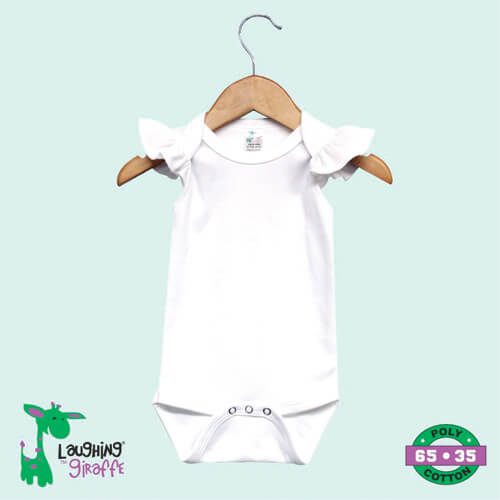 White Flutter Sleeve Baby Onesie